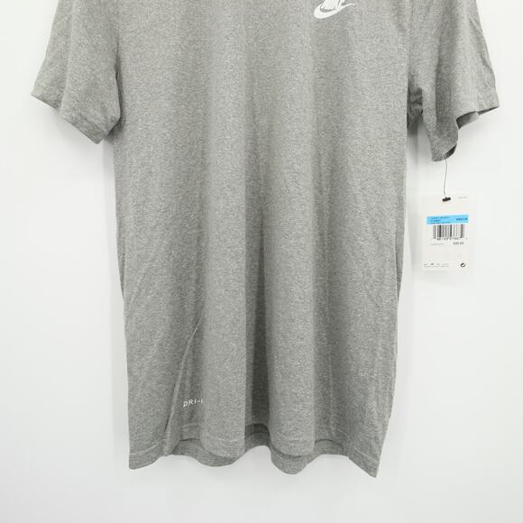 Nike TShirt Dark Grey Heather Polyester Dri Fit Athletic Workout Medium NWT - Picture 4 of 11